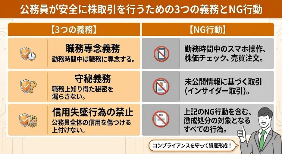 公務員に課される「三つの義務」と投資の関係